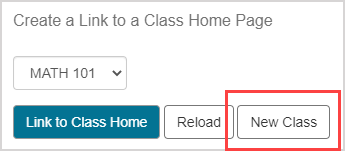 Under Create a Link to a Class Home Page, the New Class button is third from the left.
